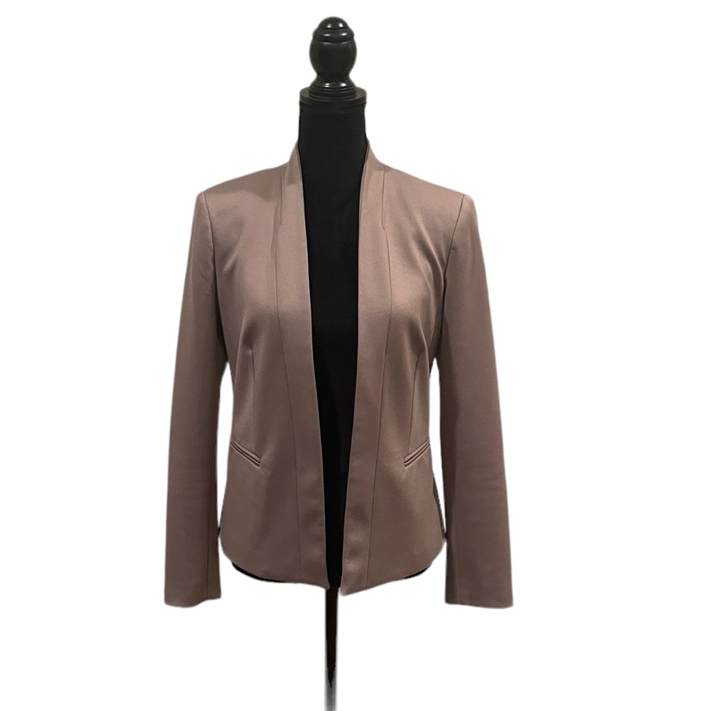 Forever 21 taupe long sleeve mandarin collar minimalist business blazer small